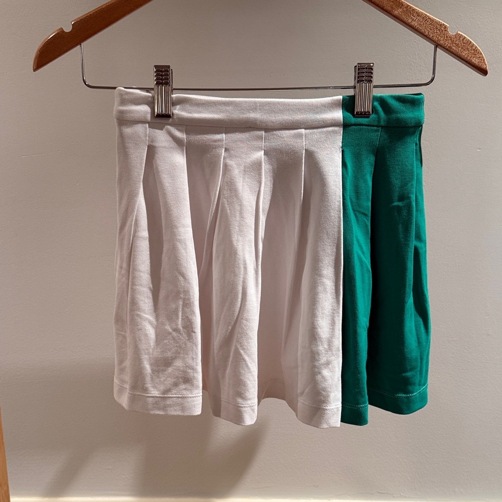 Jacadi White and Green Kids Skirt
